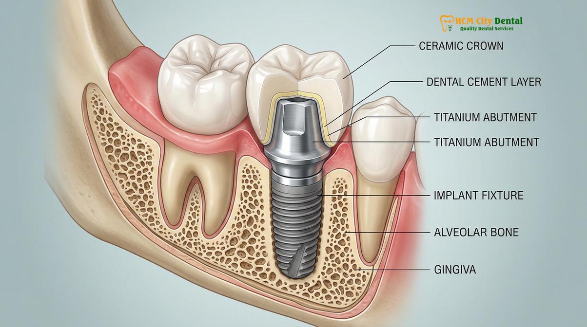 Visual description of screw vs cement retained implant crown