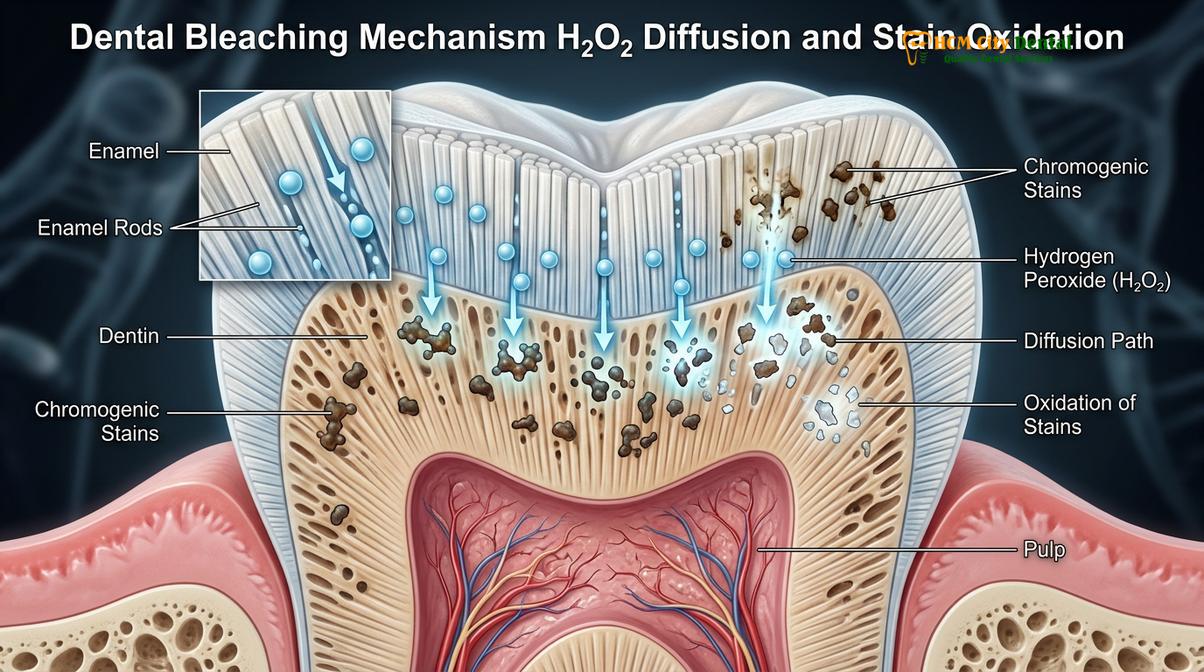 Visual description of in-office vs at-home whitening vietnam