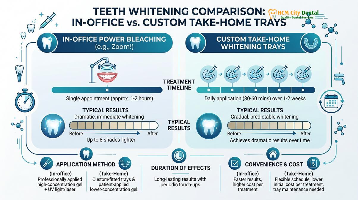 Summary diagram of in-office vs at-home whitening vietnam