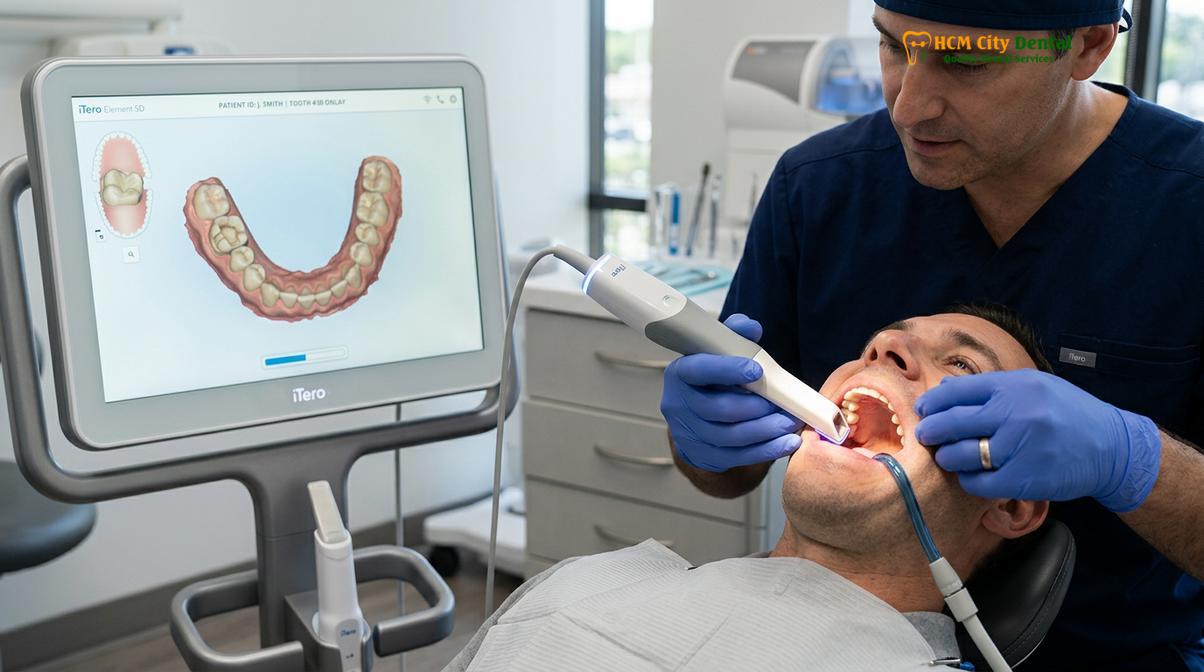 Visual description of cracked tooth inlay onlay