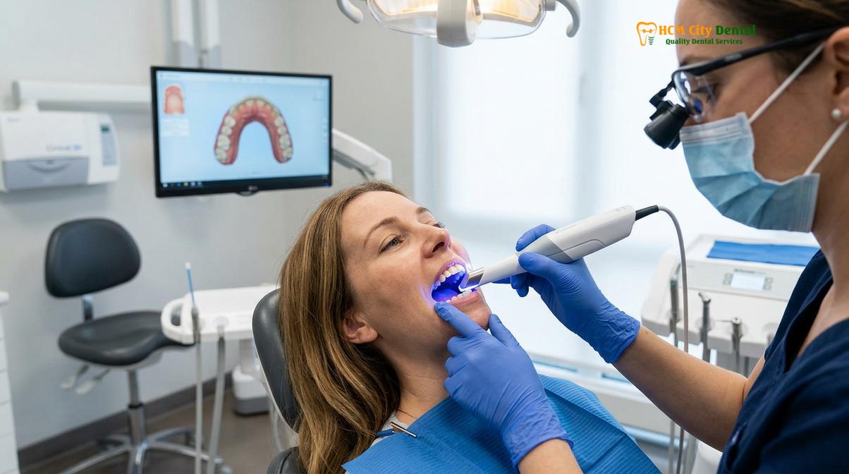 Visual description of inlay vs veneer front teeth