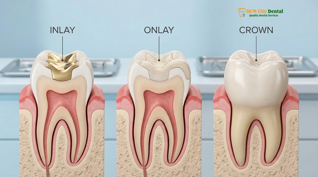 Clinical photography related to inlays onlays vs dental crowns
