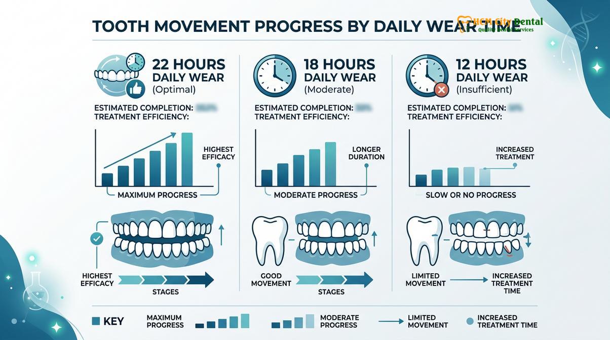 Summary diagram of Invisalign Active Wear Time Compliance