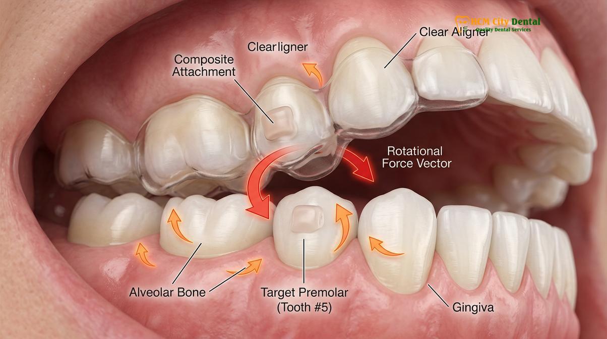 Clinical photography related to Invisalign Attachments Buttons Why Needed