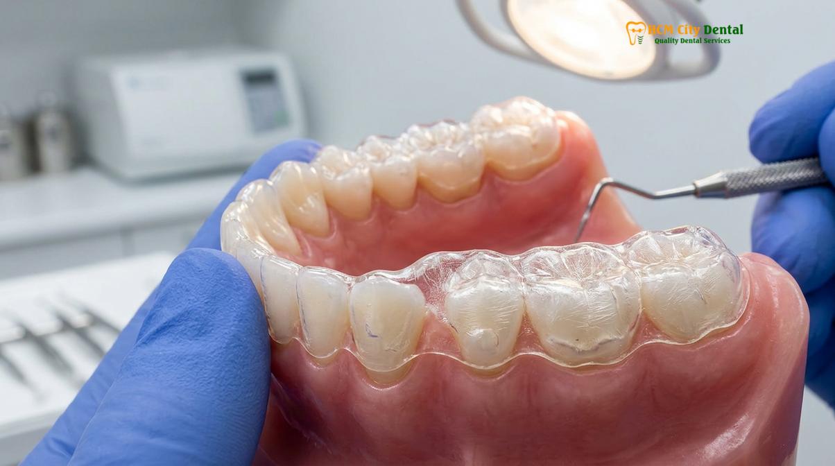 Clinical photography related to Invisalign Chewing Gum Eating Guide