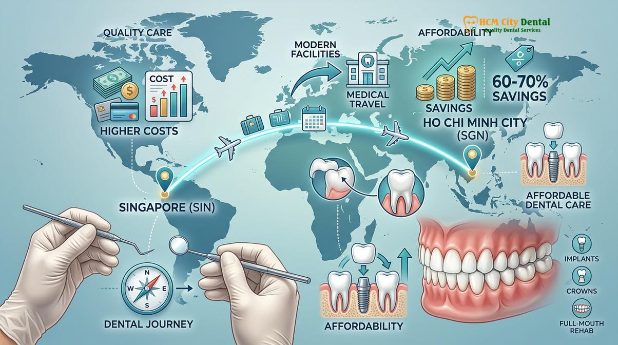 Visual description of Invisalign Cost Vietnam vs Singapore