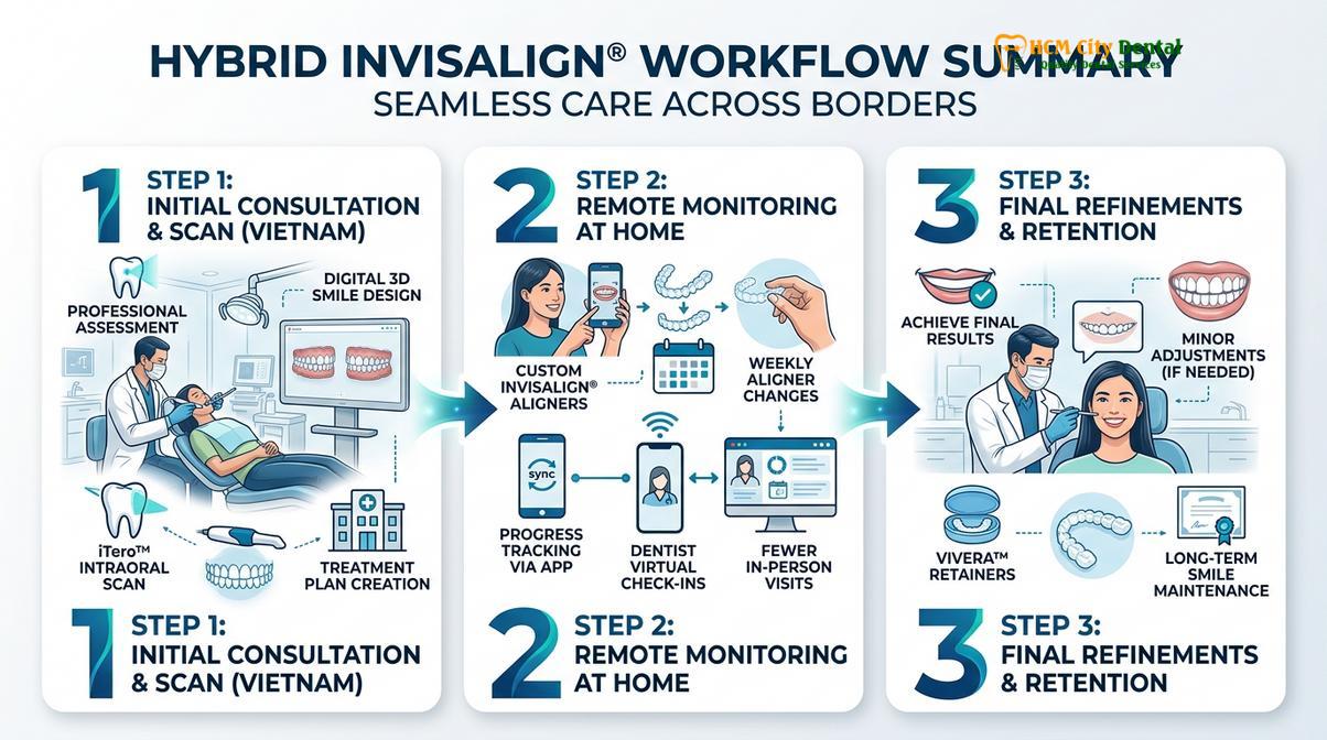 Summary diagram of Invisalign Remotely Vietnam Dental Tourist
