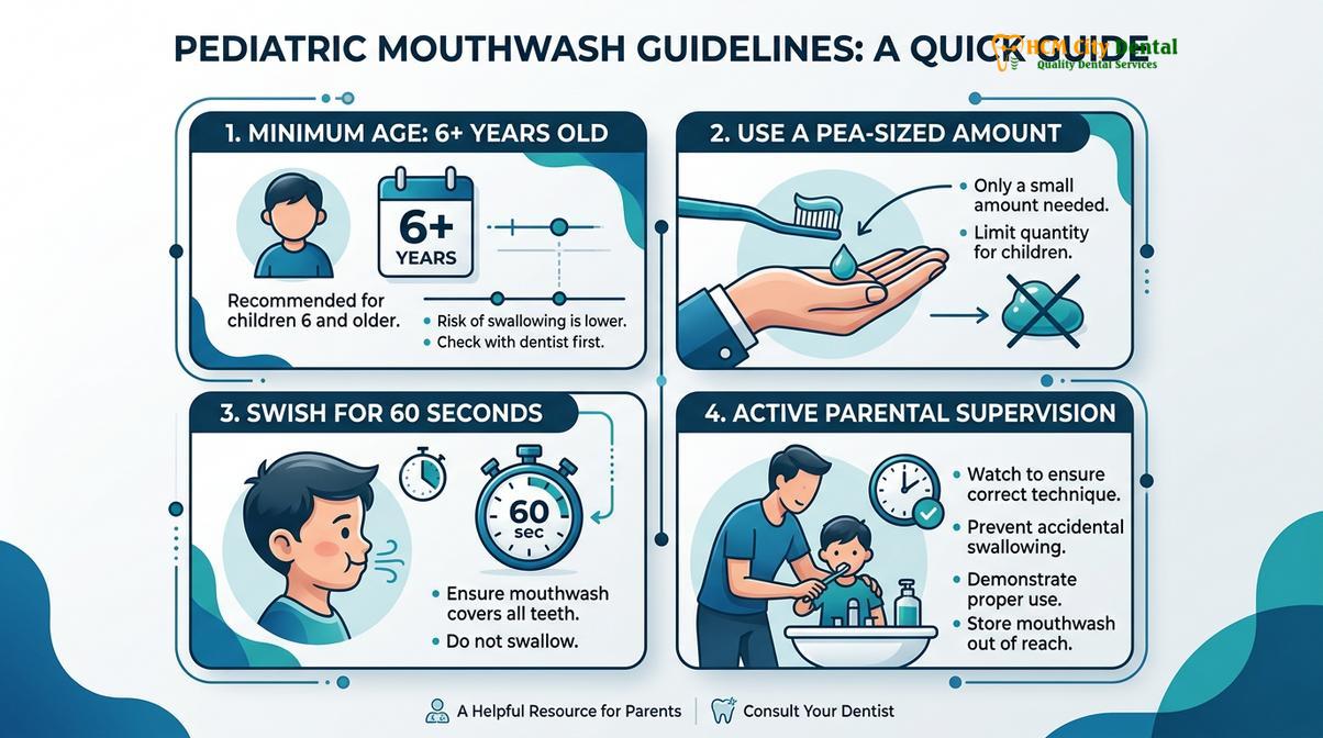 Summary diagram of kids mouthwash safety