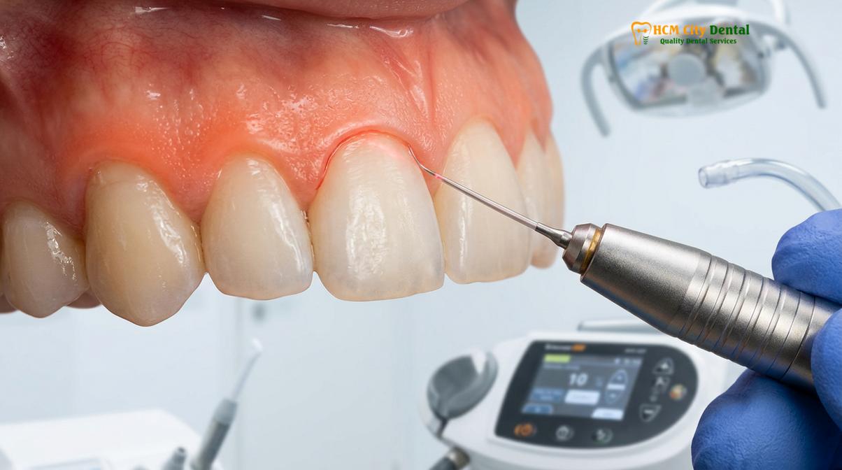 Clinical illustration of Laser Gingivoplasty HCMC