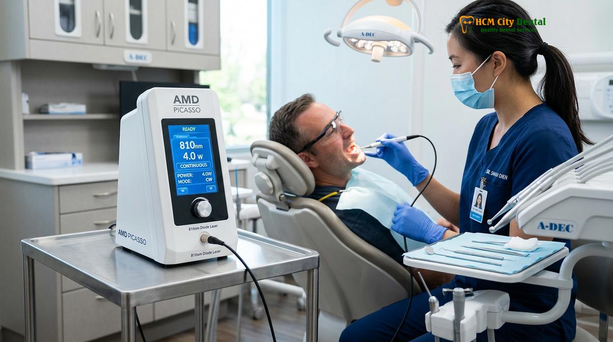 Visual description of Laser Gingivoplasty HCMC