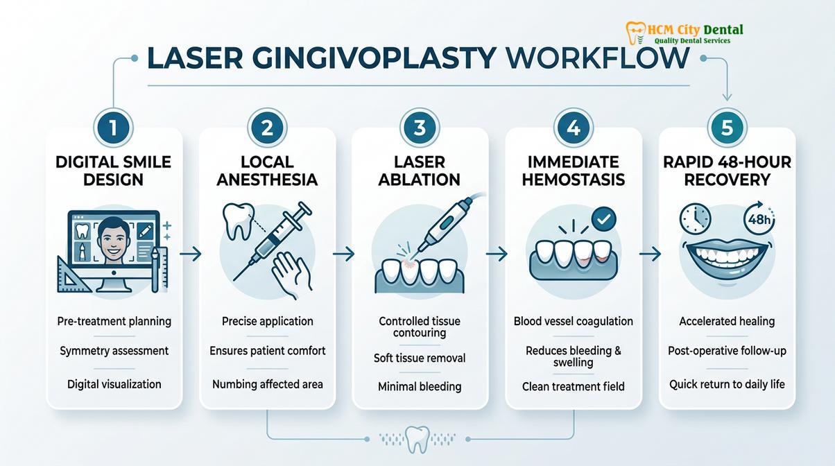 Summary diagram of Laser Gingivoplasty HCMC
