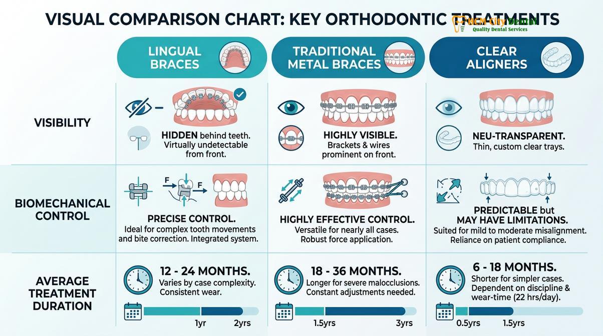 Summary diagram of Lingual Braces Behind Teeth Pros Cons