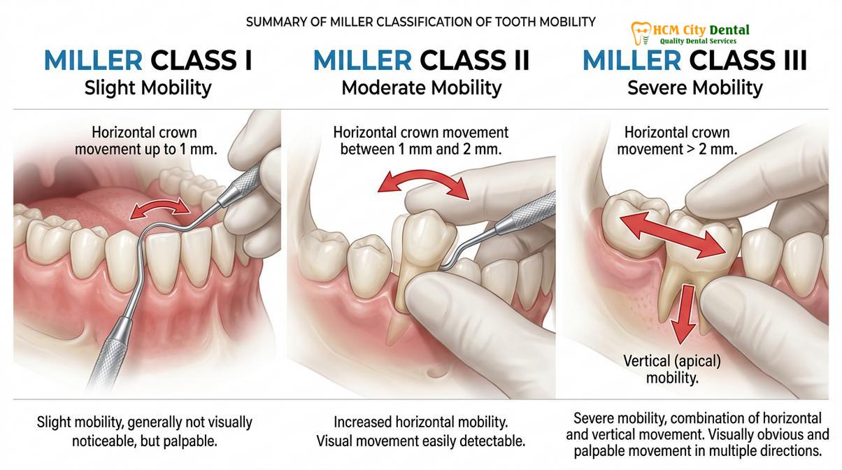 Visual description of loose teeth in adults