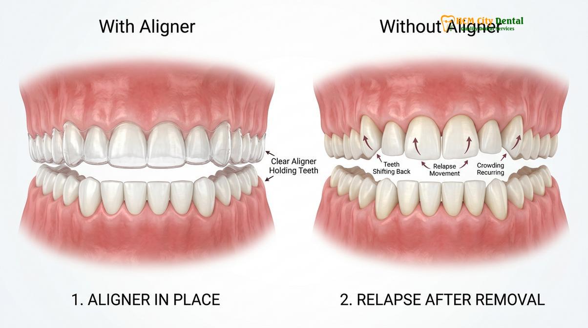 Visual description of Lost Invisalign Aligner Abroad What to Do