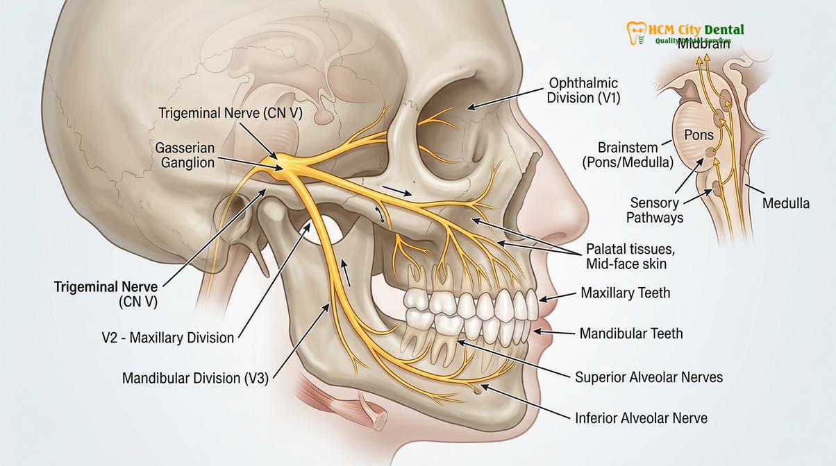 Visual illustration of tooth meridian chart