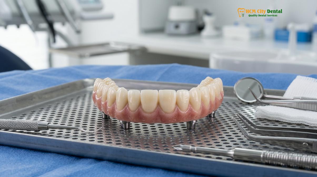 Visual description of biocompatible full mouth restoration