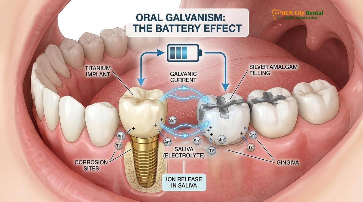 Visual description of titanium allergy dental implants