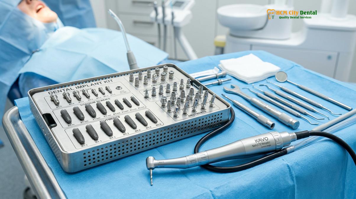 Visual illustration of multiple dental implants