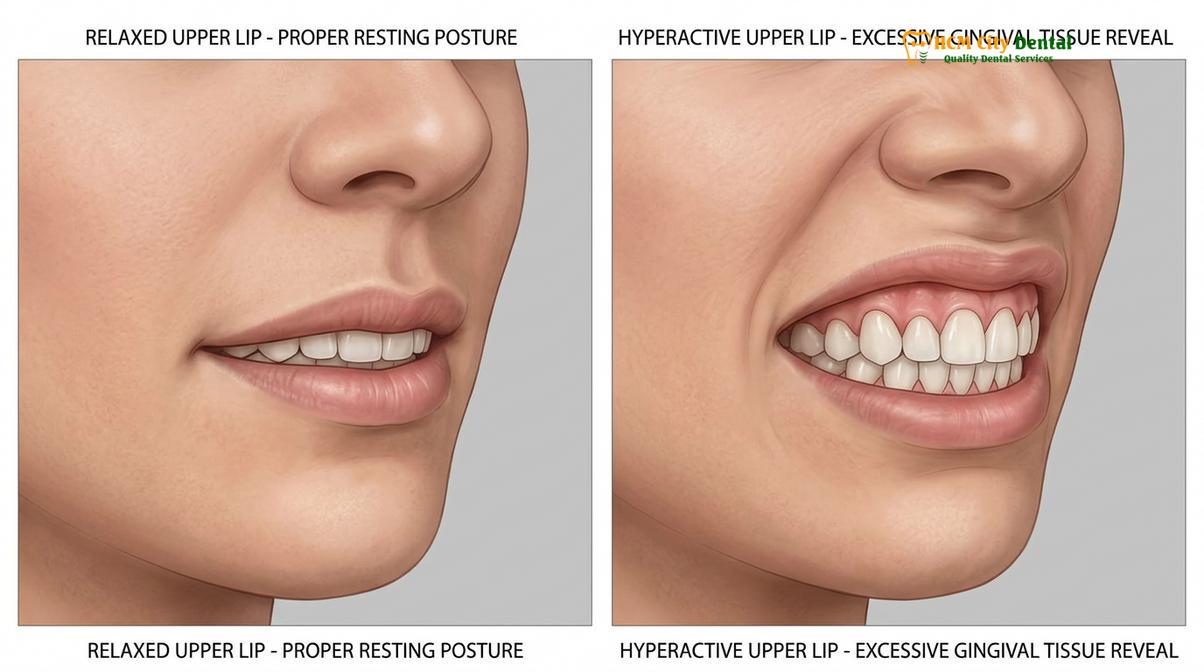 Visual description of Lip Exercises for Gummy Smile