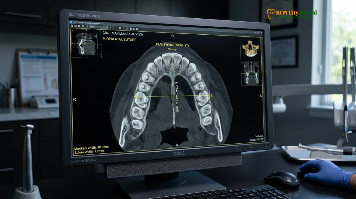 Visual illustration of narrow arch teeth