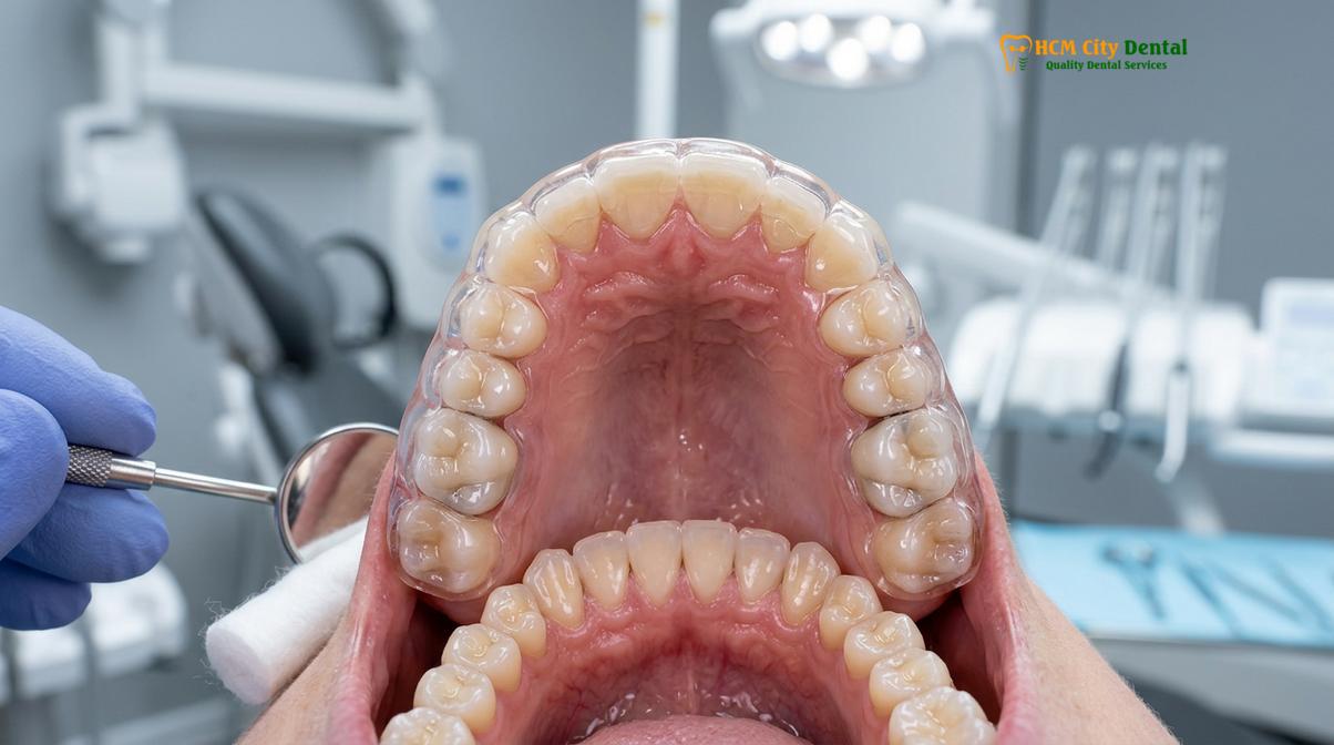 Visual description of night guard after dental crowns