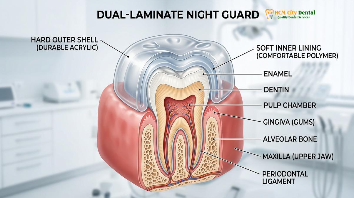 Visual description of night guard cost Vietnam vs Canada