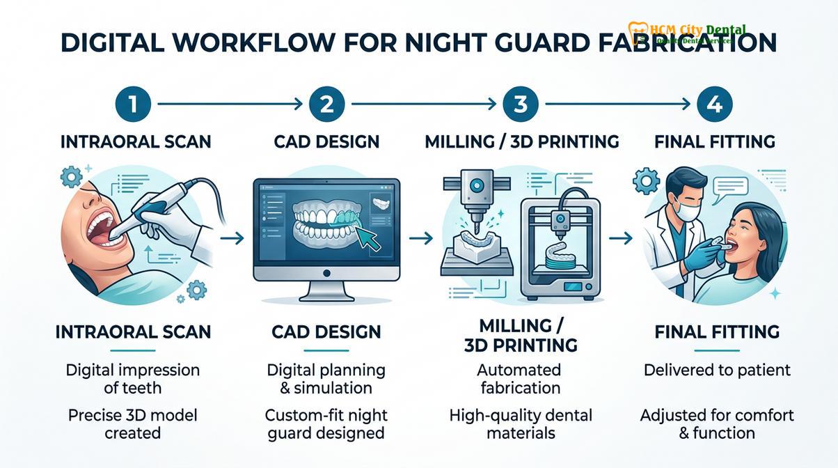 Summary diagram of night guard cost Vietnam vs UK