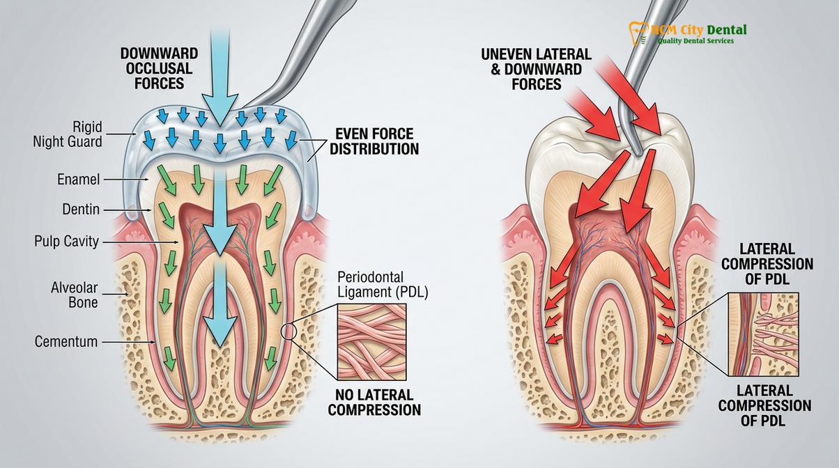 Clinical photography related to night guard moving teeth myth
