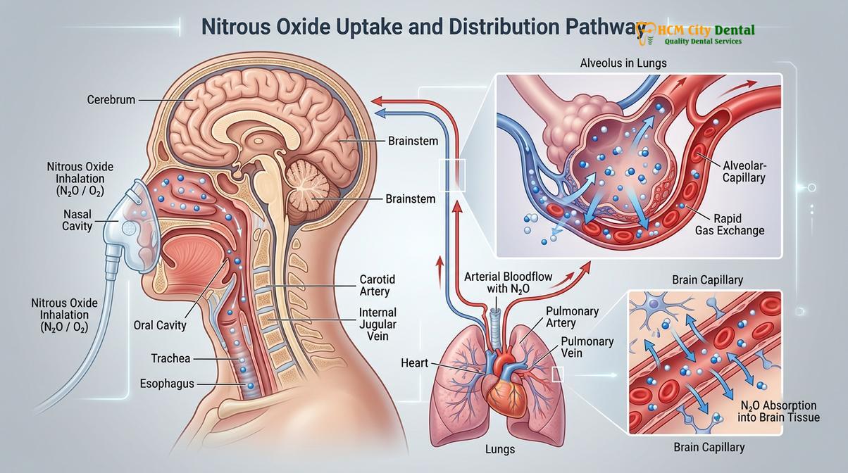Visual illustration of nitrous oxide dentistry