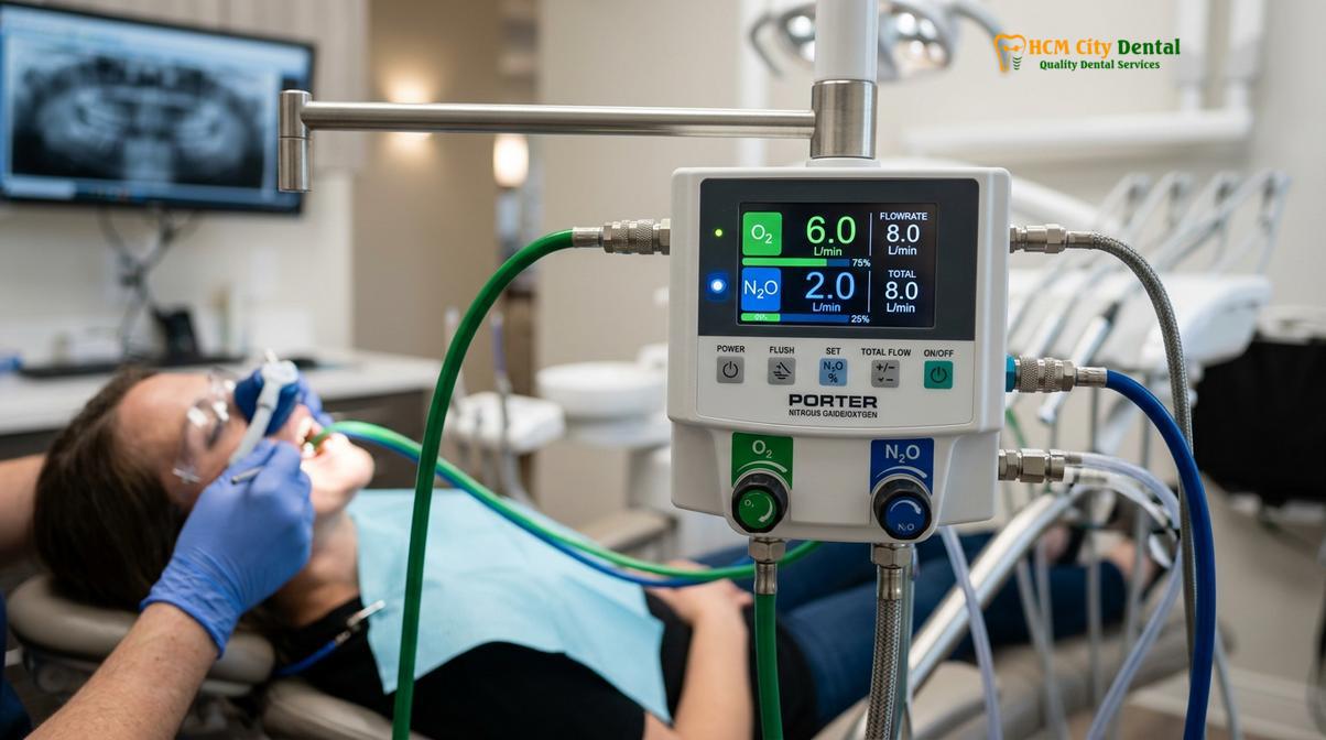 Visual illustration of nitrous oxide dentistry