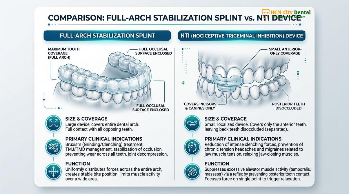 Summary diagram of NTI Device for TMJ Vietnam