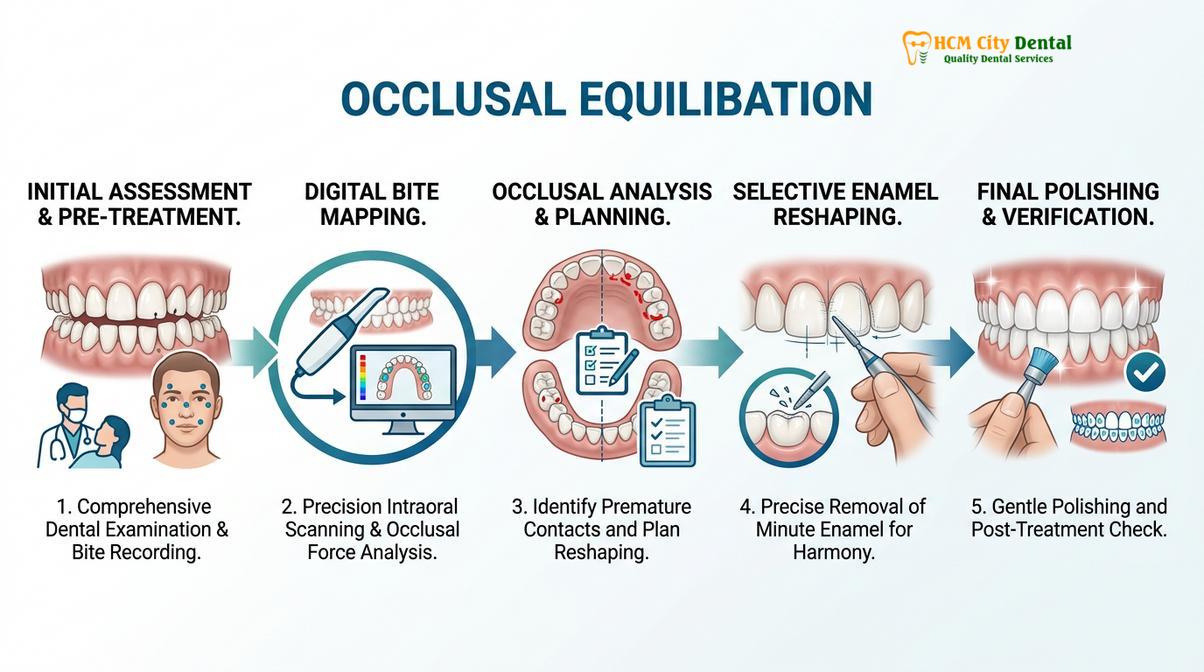 Visual illustration of Bite Adjustment for TMJ Vietnam