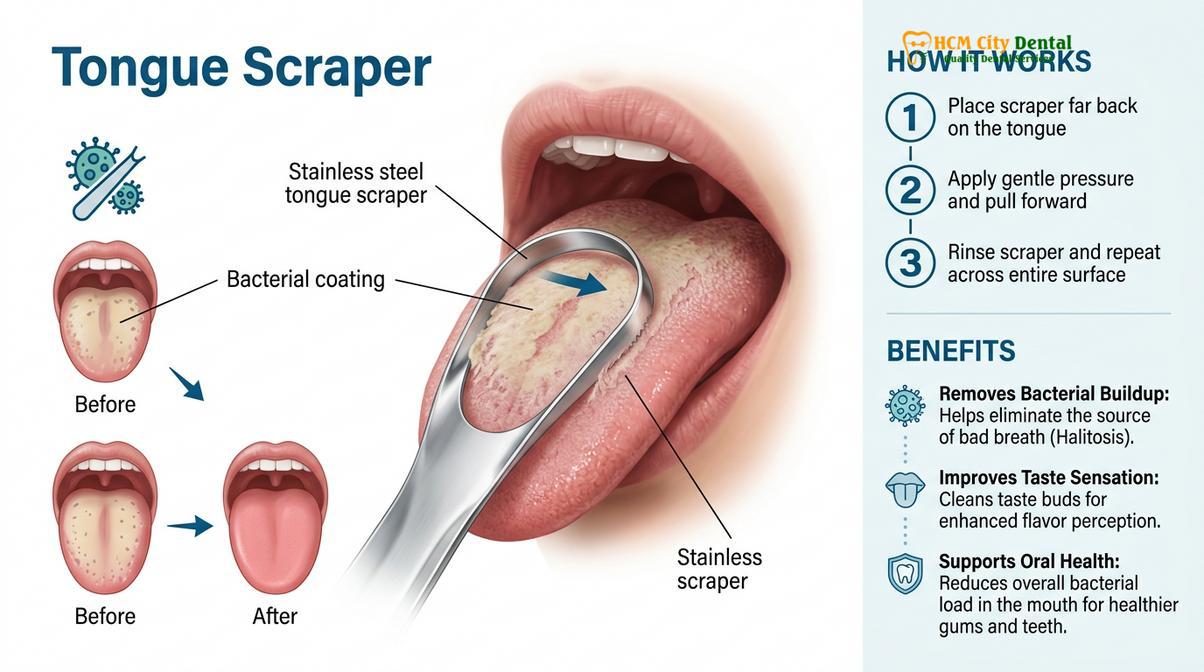 Summary diagram of oral hygiene steps