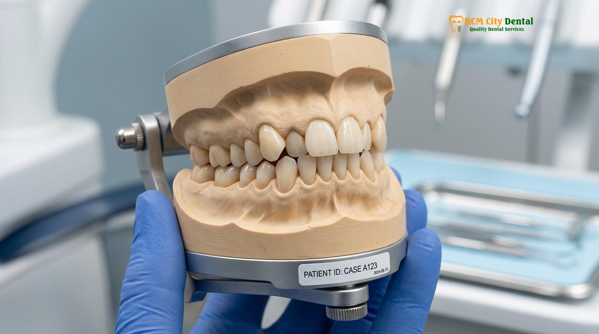 Clinical illustration of overbite braces process