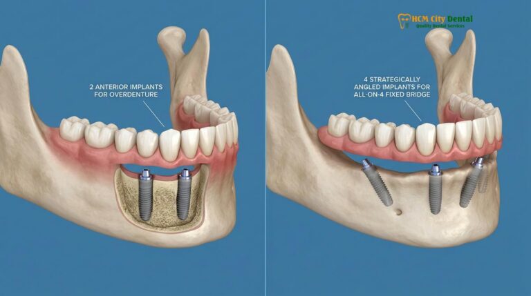 Overdenture vs All on 4: Clinical Comparison | HCMC Dental