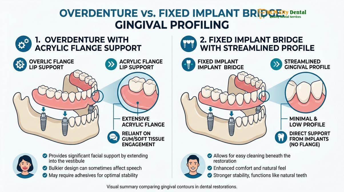 Summary diagram of Overdenture vs All on 4