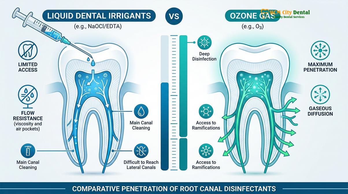 Summary diagram of ozone therapy dentistry