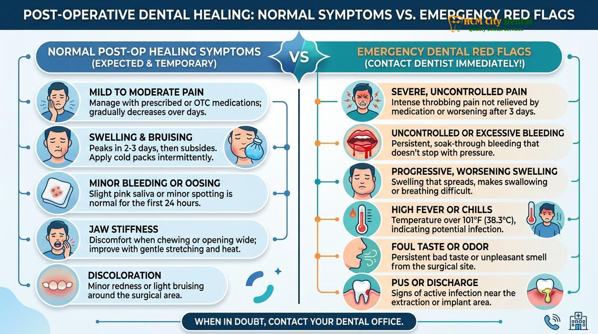 Summary diagram of pain after root canal normal vs emergency