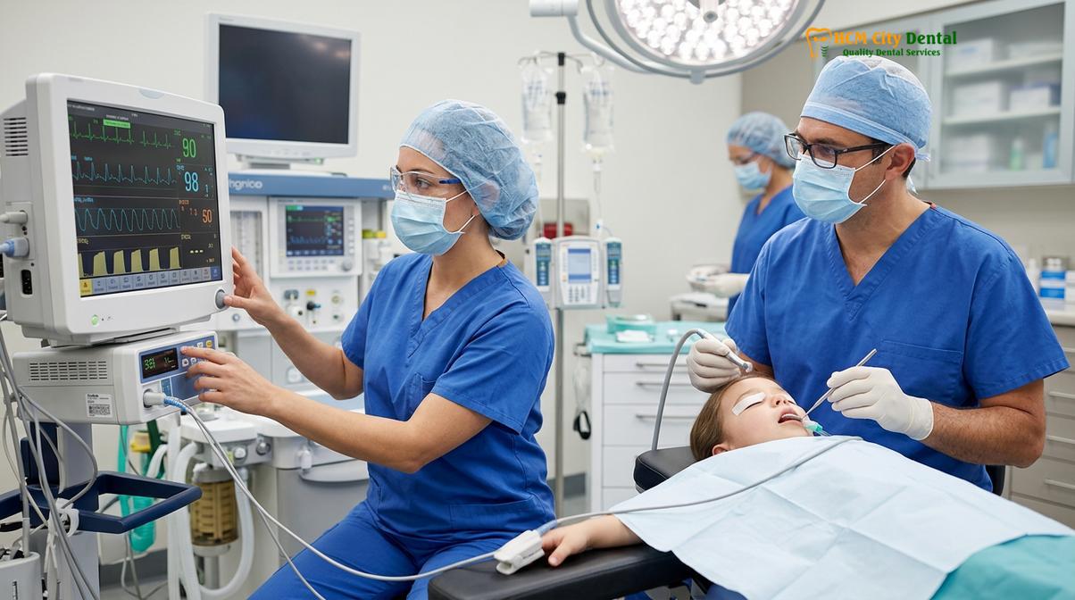 Visual description of pediatric sedation dentistry Vietnam