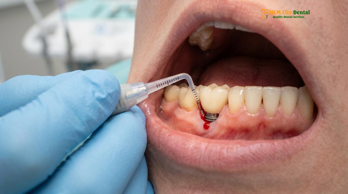 Visual illustration of peri implantitis prevention