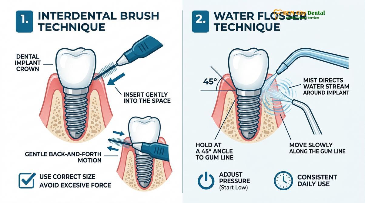 Visual illustration of peri implantitis prevention