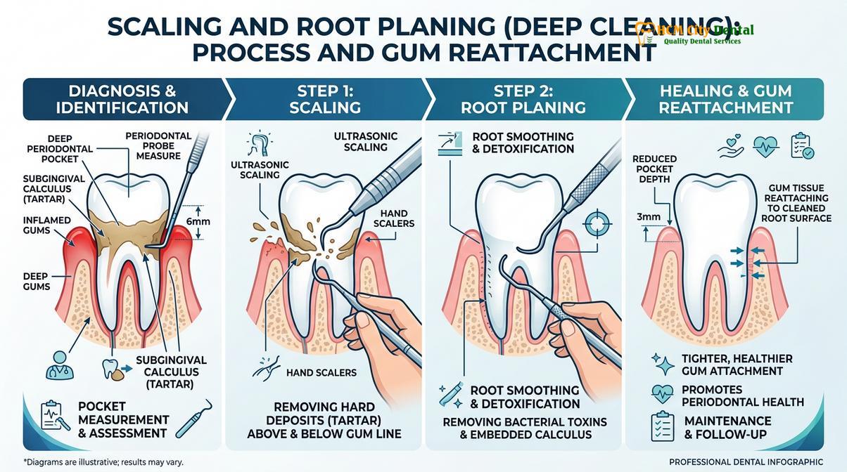 Visual illustration of periodontal disease diabetes