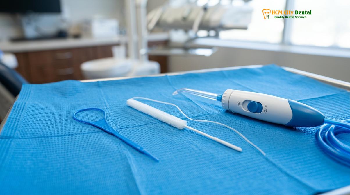 Clinical photography related to Permanent Bonded Retainer Hygiene Flossing