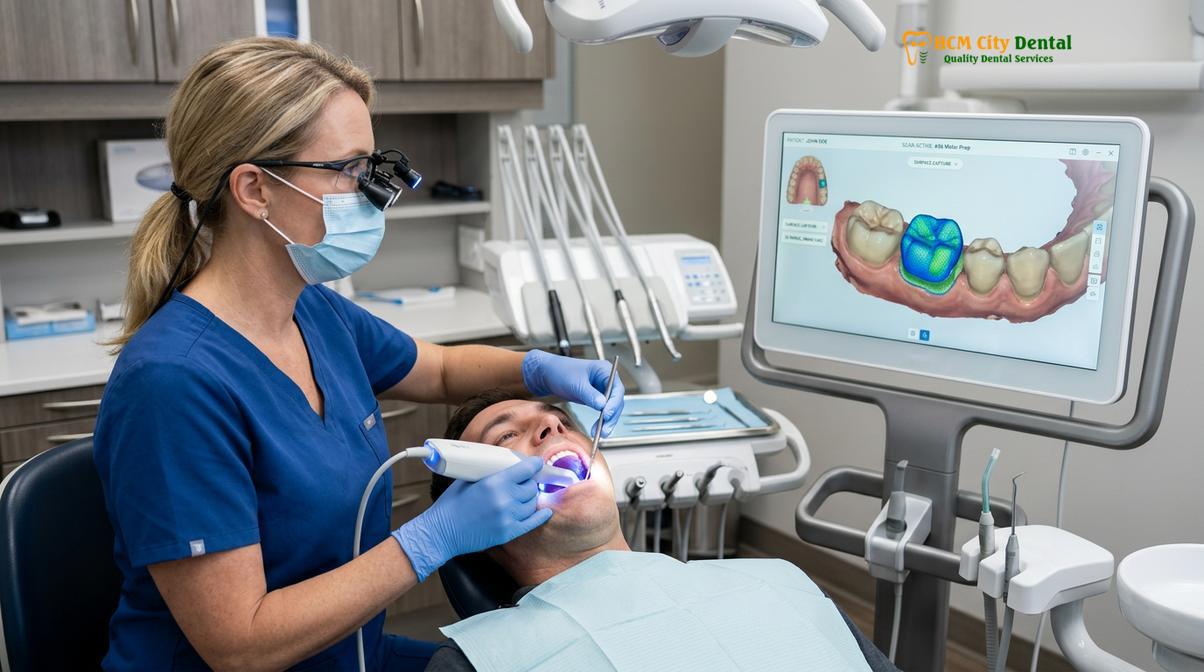 Visual description of pfm crowns dark line gumline