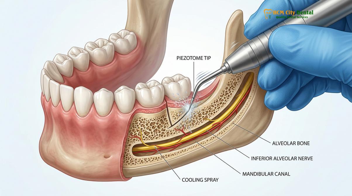Clinical photography related to piezotome wisdom tooth extraction