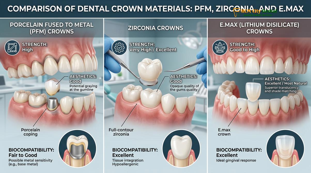 Visual description of porcelain dental bridge