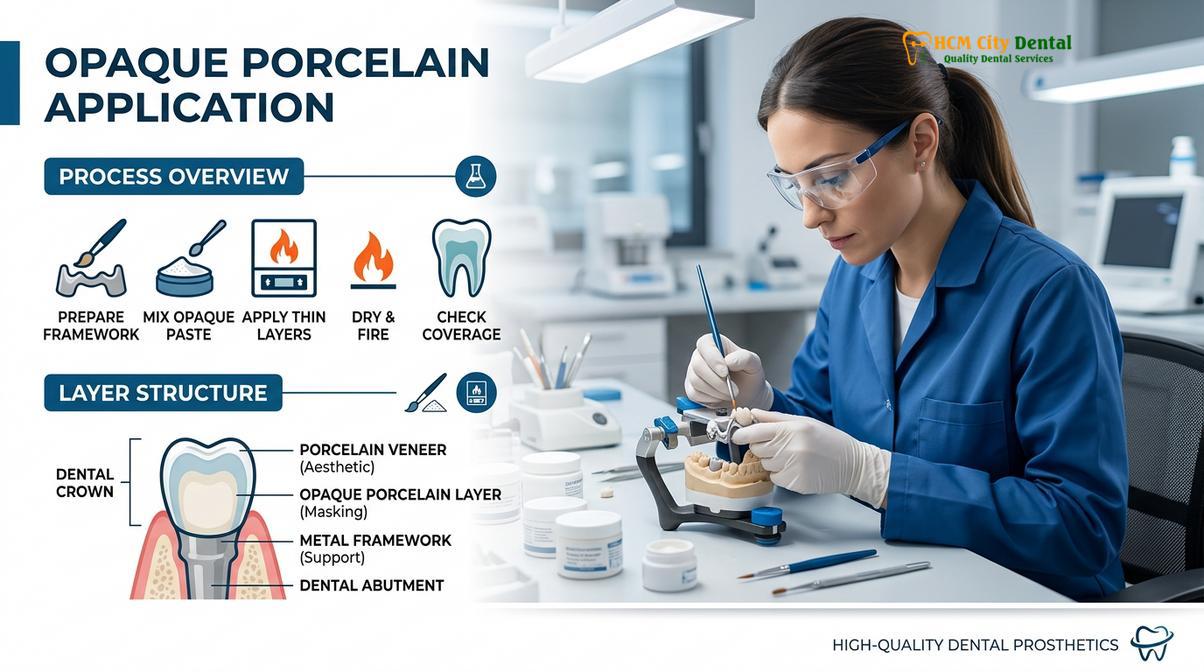 Summary diagram of porcelain dental bridge