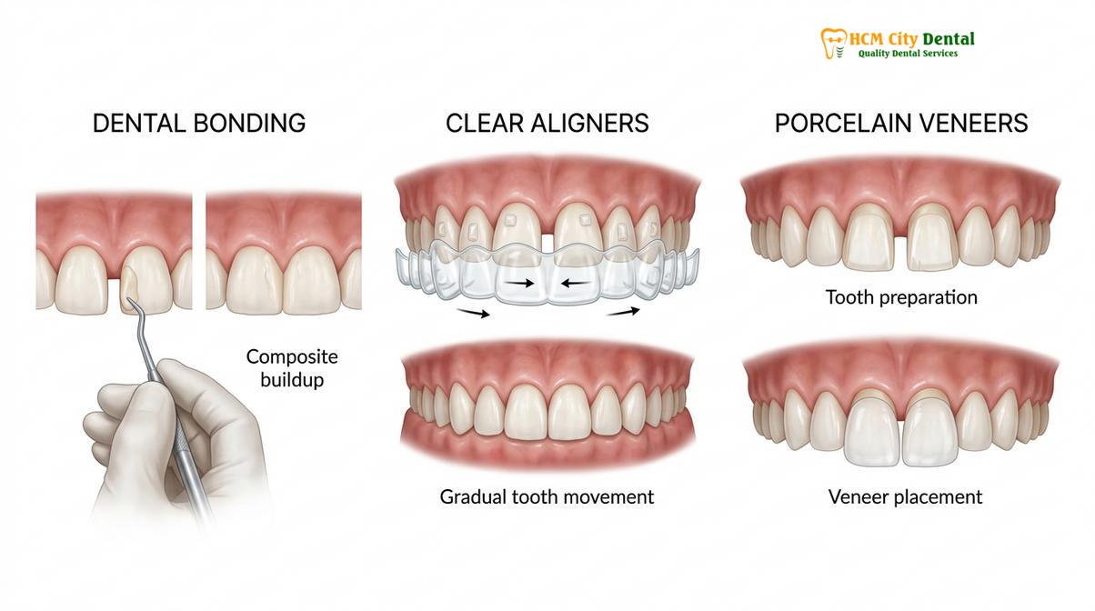 Clinical photography related to veneers for gaps