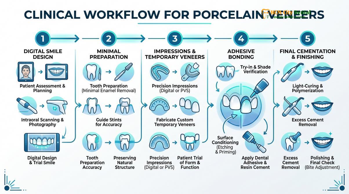 Summary diagram of veneers for gaps