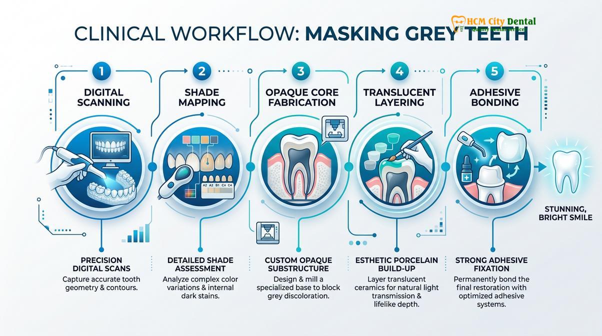 Summary diagram of veneers for stained teeth